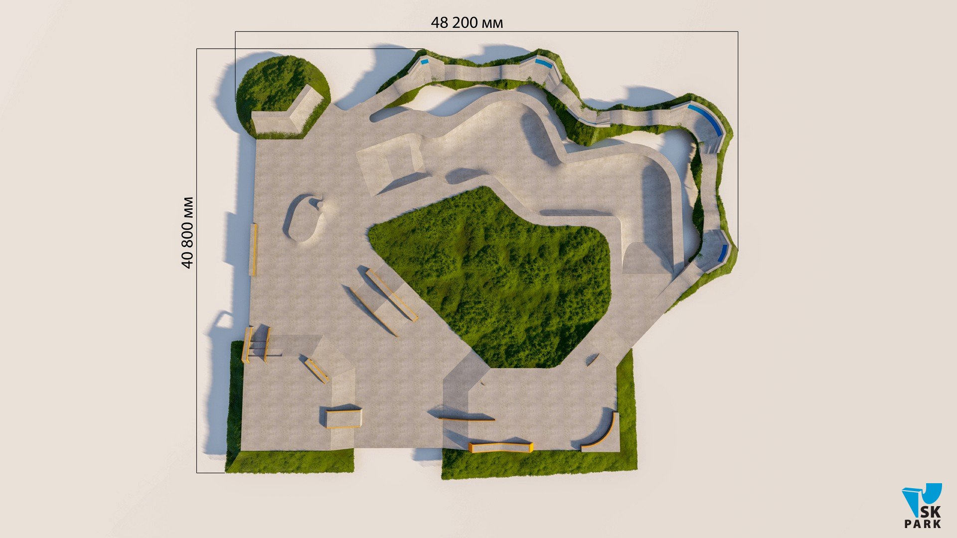 Бетонный скейт-парк SKBP-01